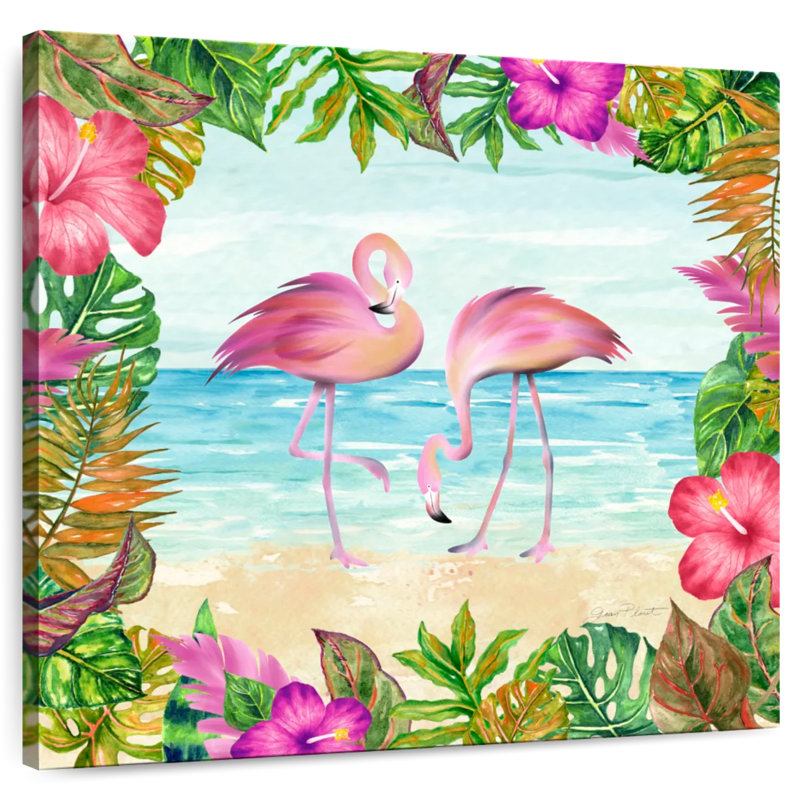 Brampt Summertime Flamingos, 10" H x 10" W