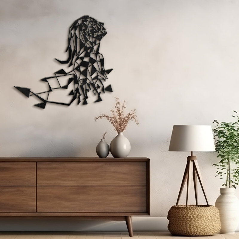 «Woman's Desire», décoration murale abstraite moderne, décoration murale suspendue, H 28,2 po x l 30 po x P 0,05 po, Noir