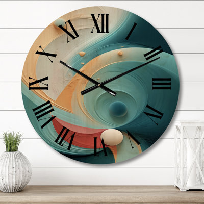 Horloge murale Contemplating Divinity Turquoise