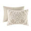 Ensemble de housse de couette damassé en coton touffeté 3 pièces Viola, literie beige multicolore pour très grand / très grand californien, certifié Oeko-Tex-123428266-123428268