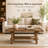 Solid wood coffee table, rectangular center table, with two shelves.