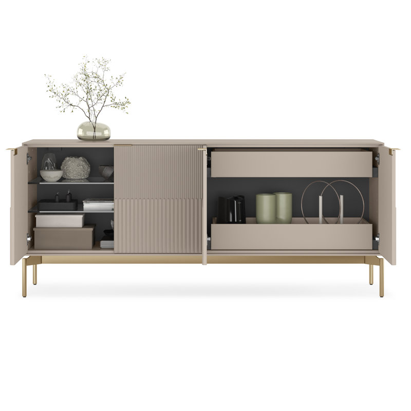 Zig 79.5'' W Credenza, Dune/Brushed Brass
