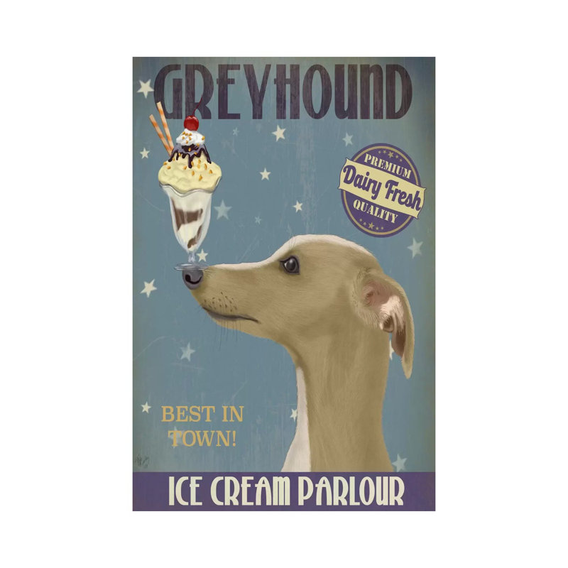 Greyhound, Tan, Ice Cream by Fab Funky - Wrapped Canvas Print, 101.6 cm H x 66.04 cm W