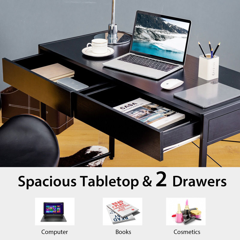 Metal Base Computer Desk