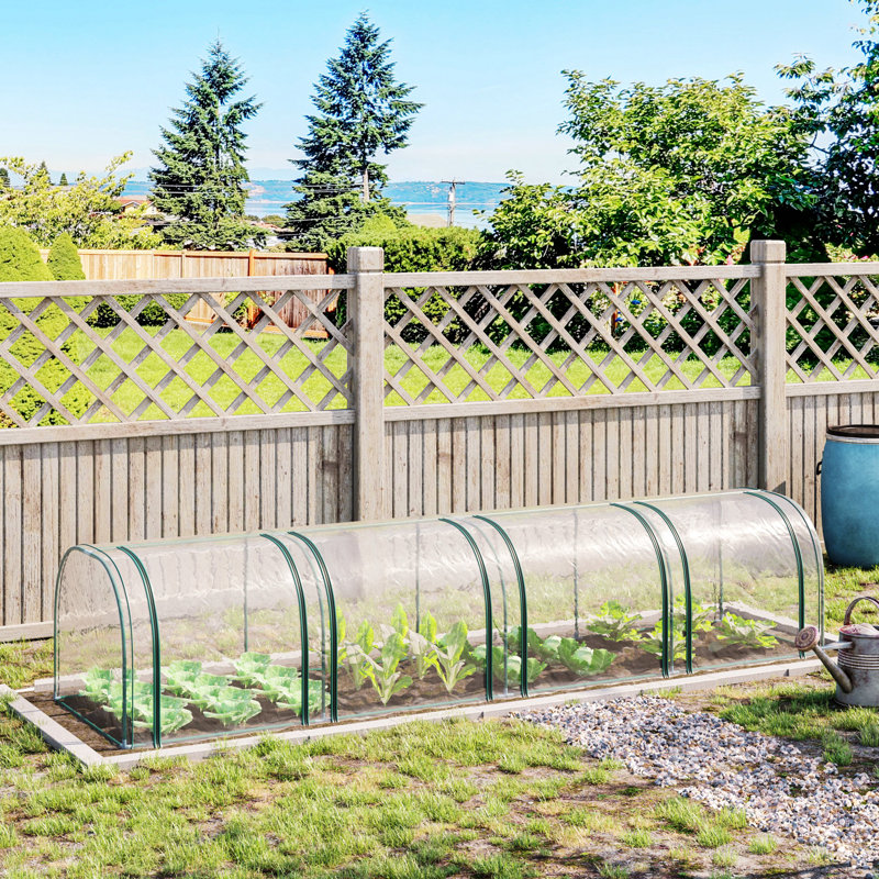 Serre portable 13 '- 4 portes à fermeture à glissière, couvercle en PVC bloquant les rayons UV et cadre en acier thermolaqué