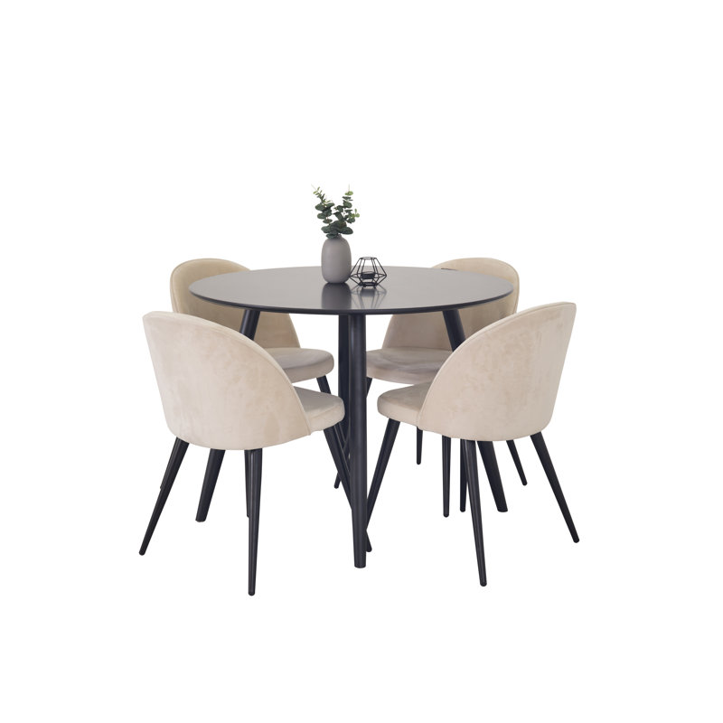 Micheal 4 - Person Dining Set, Cream