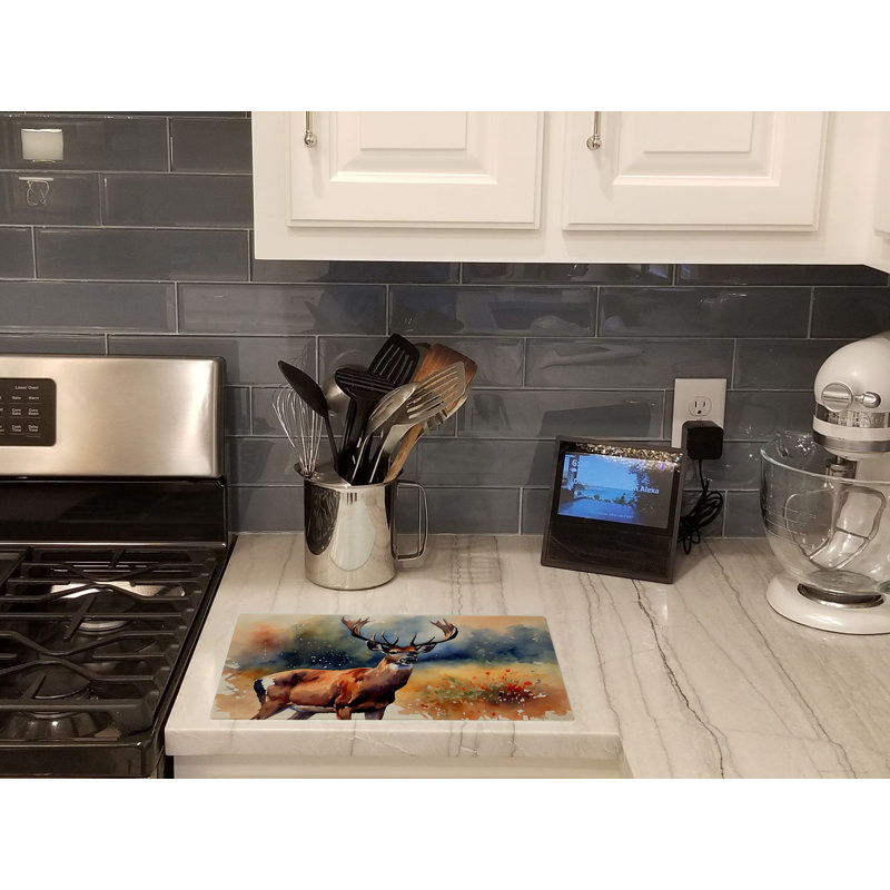 Deer Glass Cutting Board Large