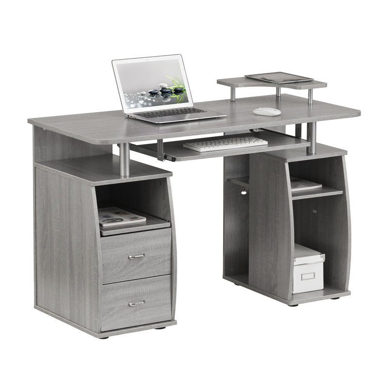 47.37'' W Desk Computer Workstation Desk with Storage for Living Room, Gray