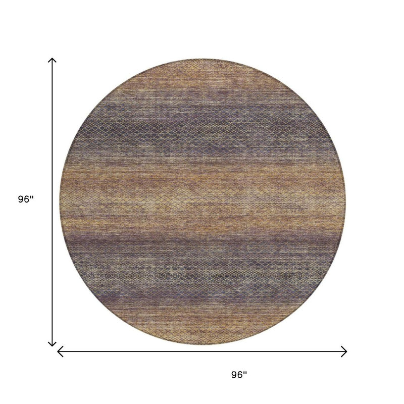 Tapis extérieur rond lavable aubergine 8 po