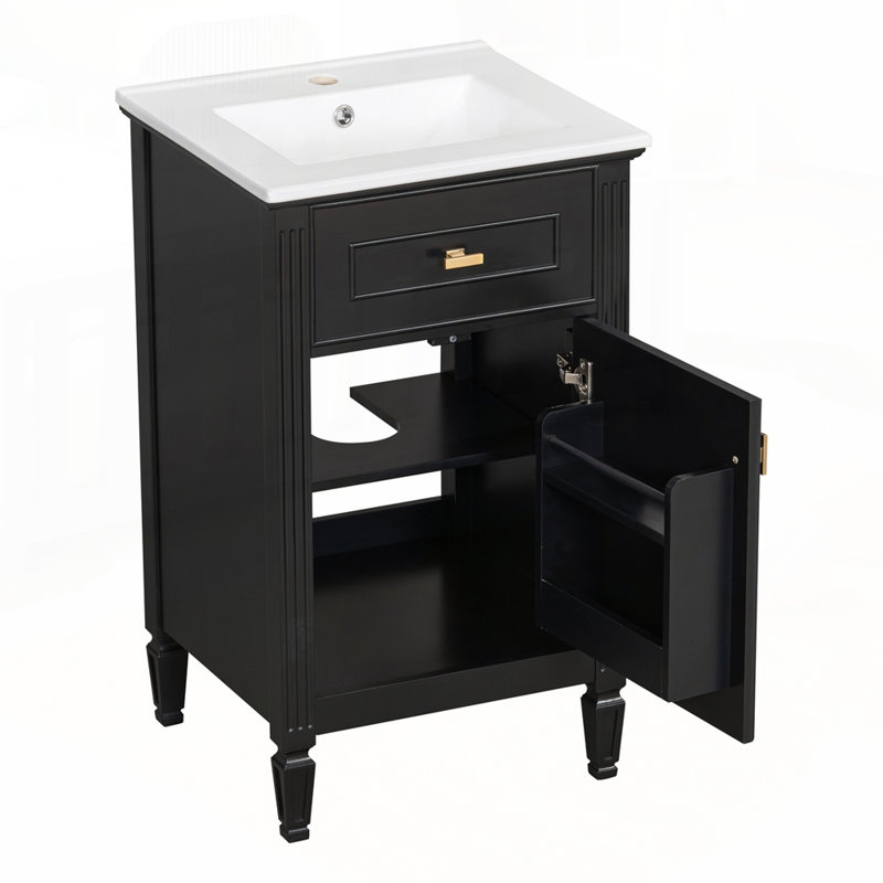 Meuble-lavabo moderne avec matériaux de qualité supérieure et conception innovante, Noir