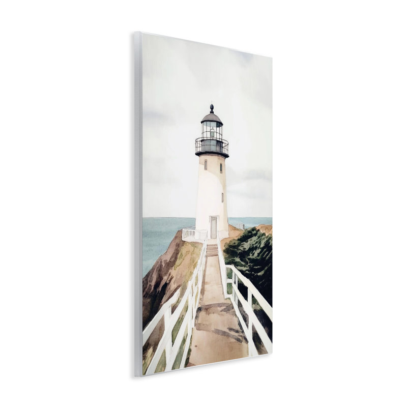 Plaque murale aquarelle, sentier du phare, design par Sissi et Seb, H 15 po x l 10 po