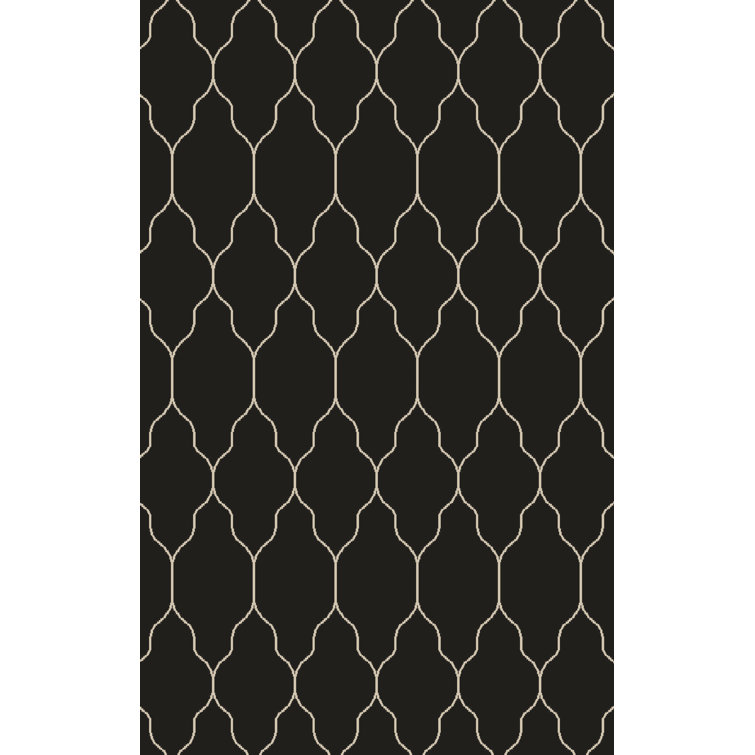 Gates Wool Geometric Area Rug in Black/ Light Gray