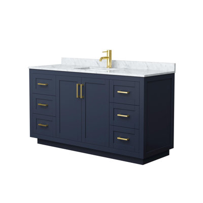 Ensemble de meuble-lavabo simple 60 po avec plateau en marbre Miranda