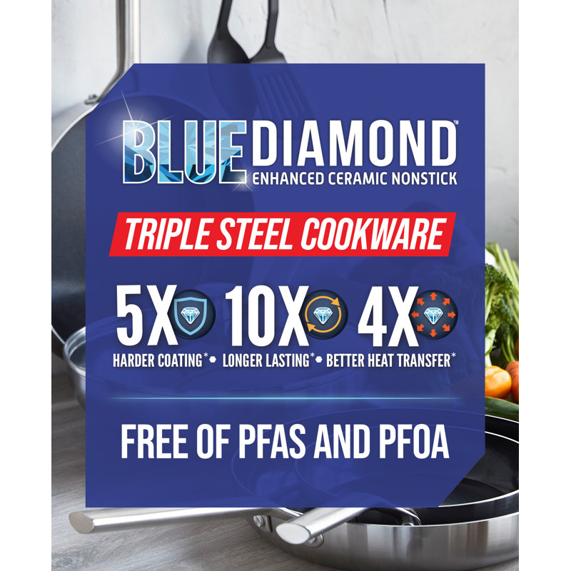 Stainless Steel Nonstick Saute Pan with Glass Lid, 3.75 qt