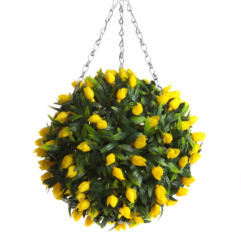 28cm Faux Flowering Plant, Yellow