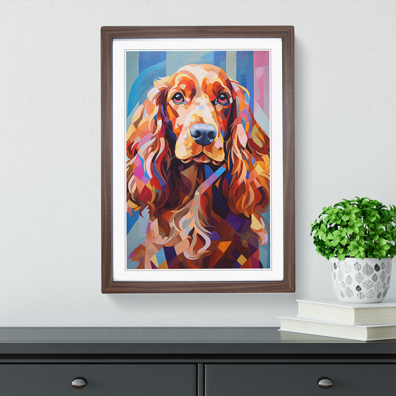 Single Picture Frame Print on Wood, 64cm H x 46cm W, Walnut Framed