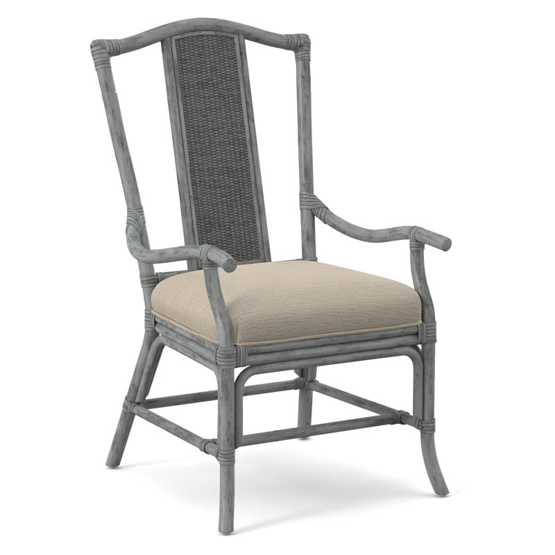 Drury Lane Slat Back Dining Arm Chair, White Textured Performance; 0865-91, Nickel