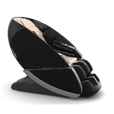 Fauteuil de massage inclinable Human Touch Super Novo X avec haut-parleurs JBL et fonction chauffante - Revêtement SofHyde crème, portes SofHyde
