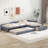 Upholstered L-Shape Double Twin Platform Beds With Trundle-114566692