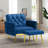 Zianny Velvet Accent Chair with Ottoman-673816101