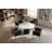 Rivas - Modern White Marble + Black Hex Dining Table