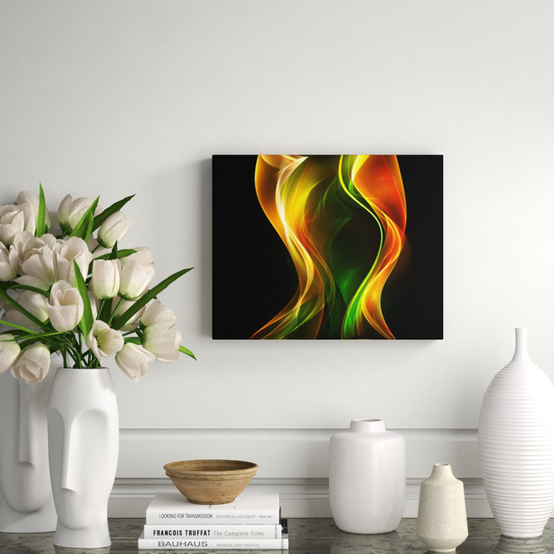 Emerald Flame Print, 16" H x 20" W x 2.5" D, Aluminum