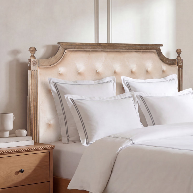 Fleur Upholstered Headboard, Beige, Queen