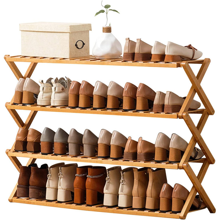 24 Pair Stackable Shoe Rack Rebrilliant