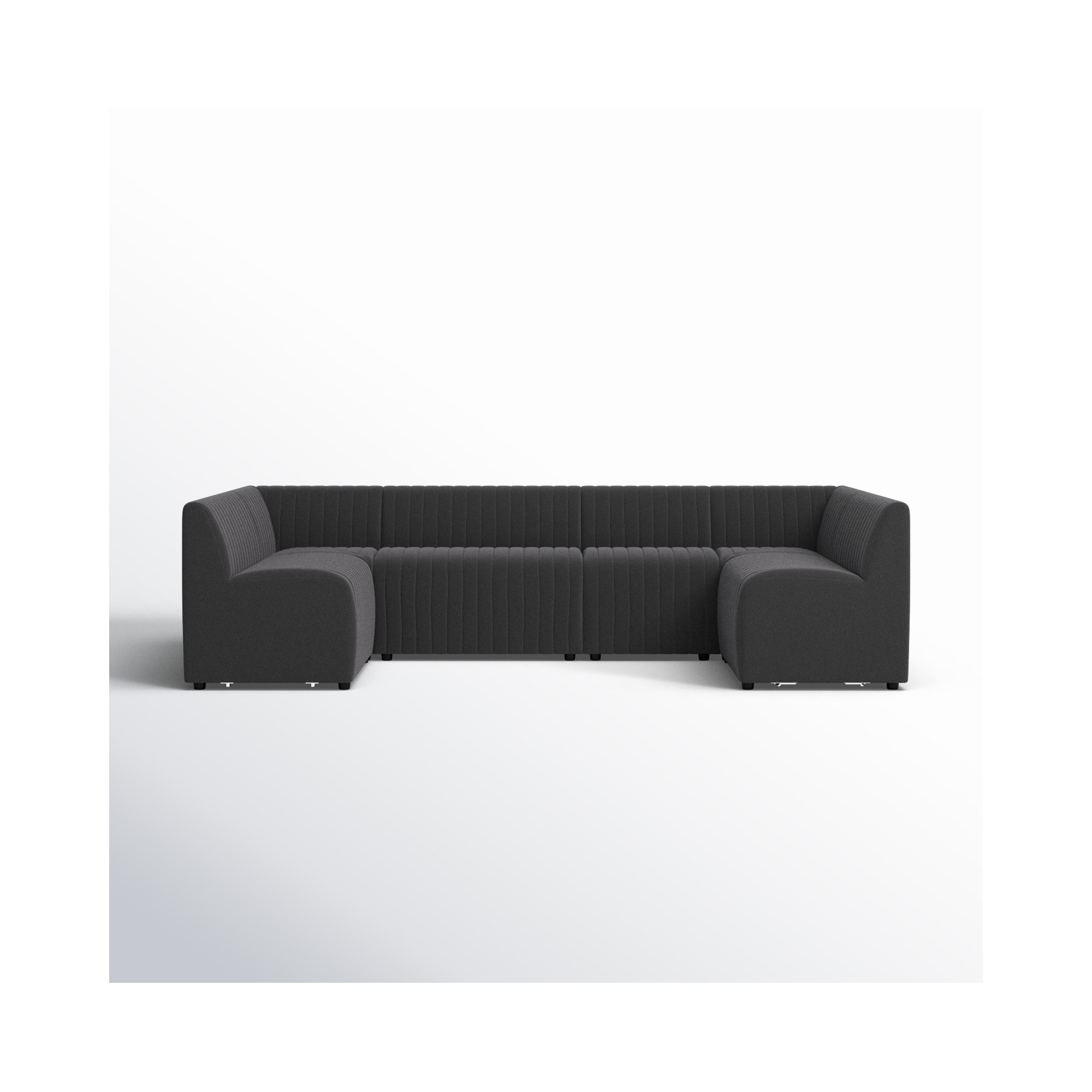 Brandt 106" Wide Symmetrical Modular Corner Sectional, 31.5" H X 119.5" W x 66.5" D, Charcoal Polyester