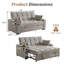 Canapé-lit convertible 74 po 3-en-1, canapé-lit escamotable avec table d'appoint pivotante à 360 °, port USB, porte-gobelet, accoudoirs de rangement-591401596