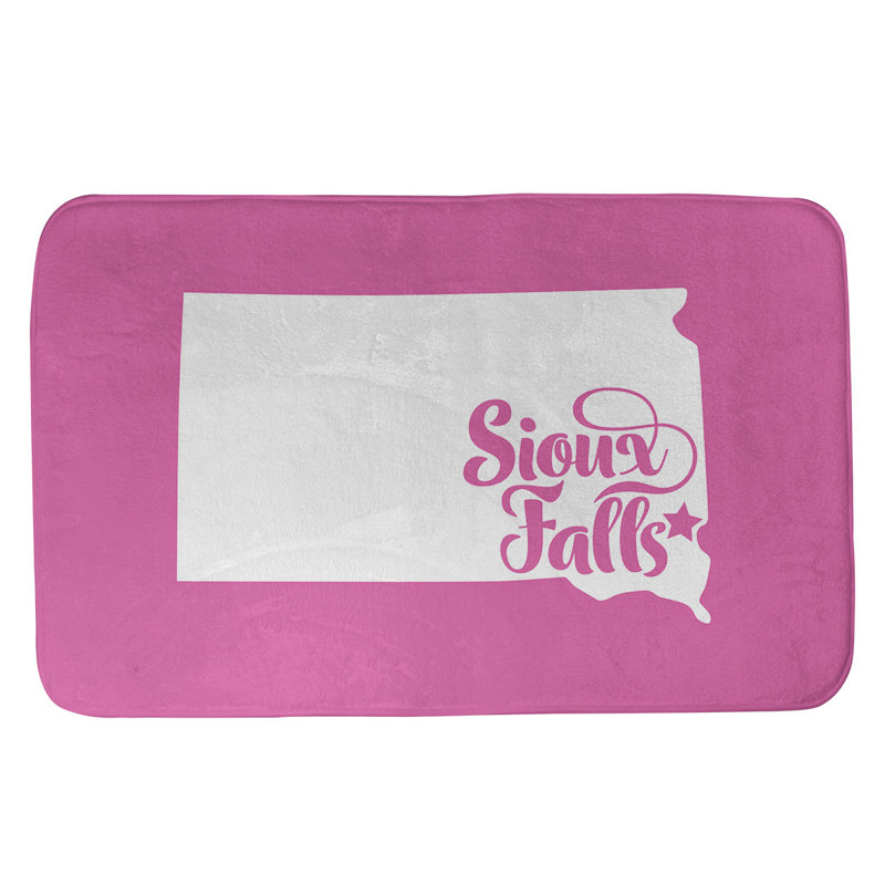 Tapis rectangulaire antidérapant pour salle de bain, Rose, L 21 po x L 34 po, Sioux Falls, Dakota du Sud