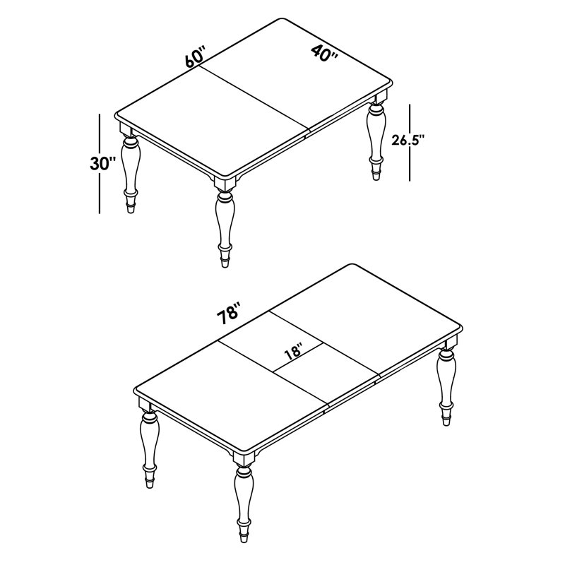 Iestyn Extendable Four Leg Dining Table, White