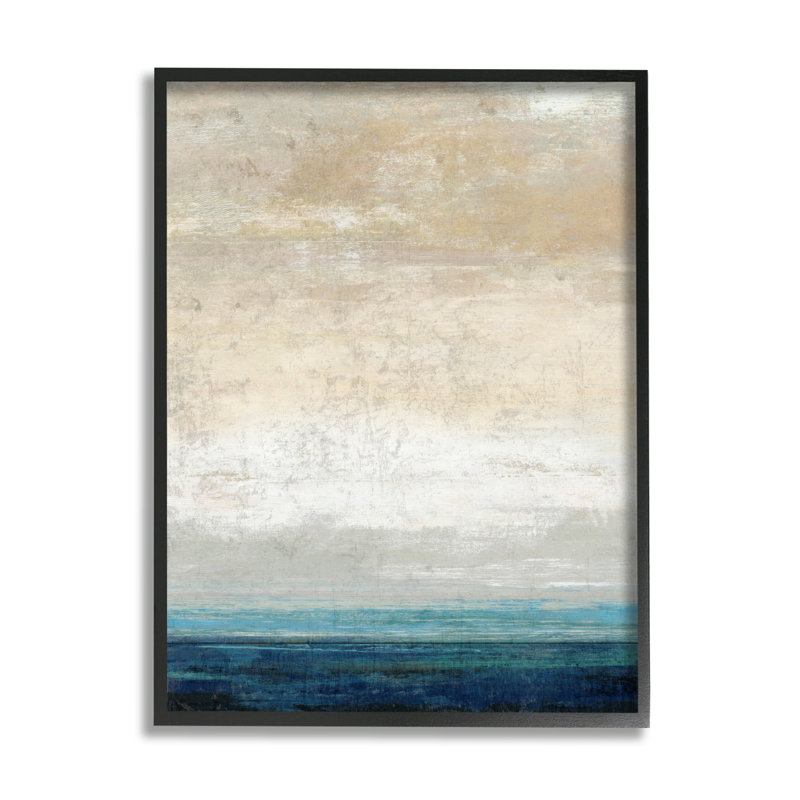 Art mural texturé à estampe abstraite de l'océan par Suzanne Nicoll, H 20 po x l 16 po x P 1,5 po