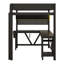 Cadre en bois avec DEL intelligente, bureau fonctionnel, tablettes de rangement et station de charge pratique-1458004507