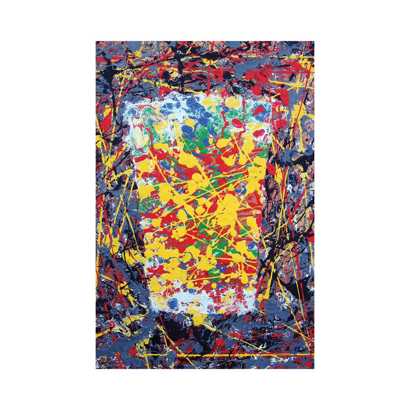 «Pollock Pint» par Scott Clendaniel - peinture sur toile tendue, H 12 po x l 8 po x P 0,75 po