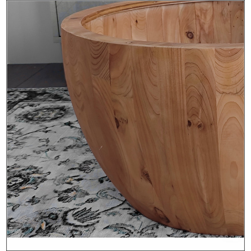 Table basse 20,87 "en forme de seau de style rétro pour bureau, salle à manger et salon, H 23,43 po x L 20,87 po x l 20,87 po