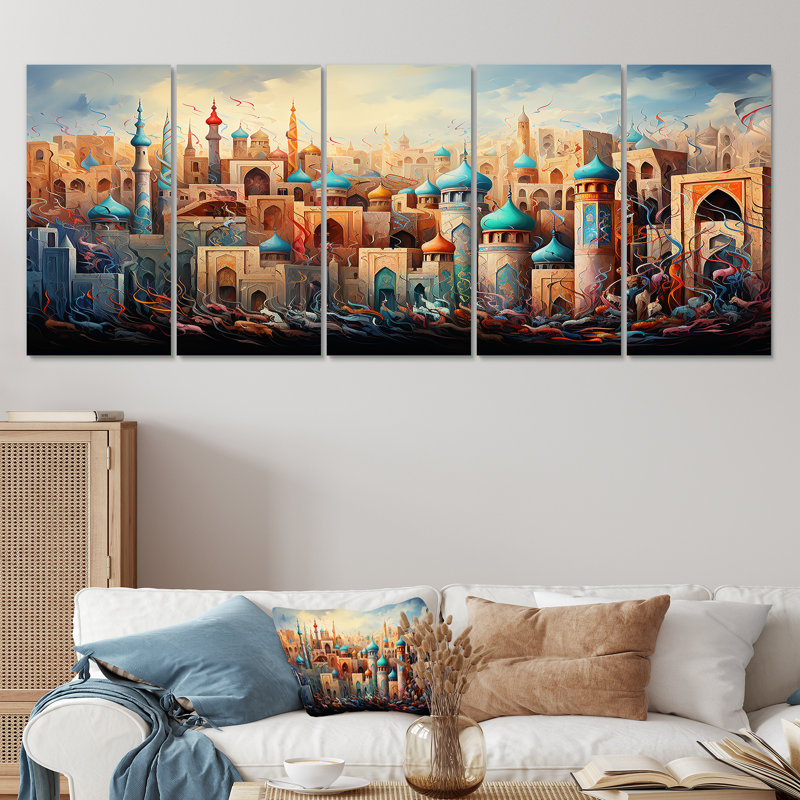 5 pièces d'art mural, H 32 po x l 80 po