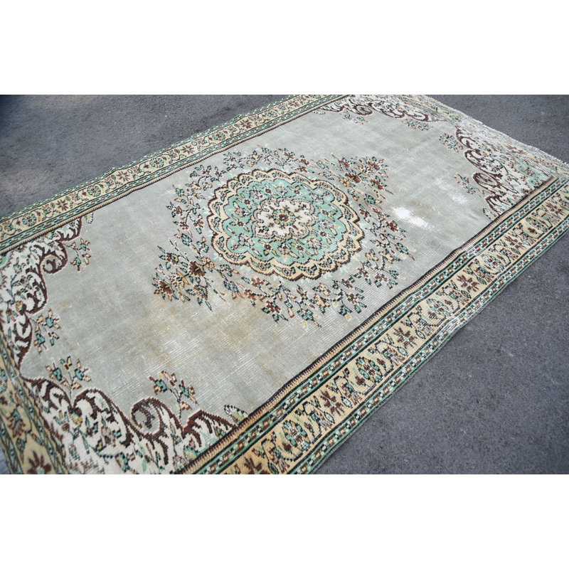 Tapis beige de luxe, tapis rétro, tapis turcs, tapis tendance, grands tapis de 5,9 x 9,2 pi