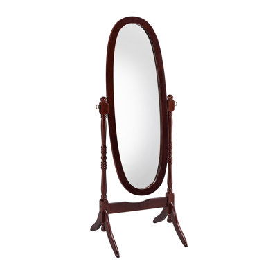 Modern Standing Floor Mirror, Oval Shape Full-Length Mirror