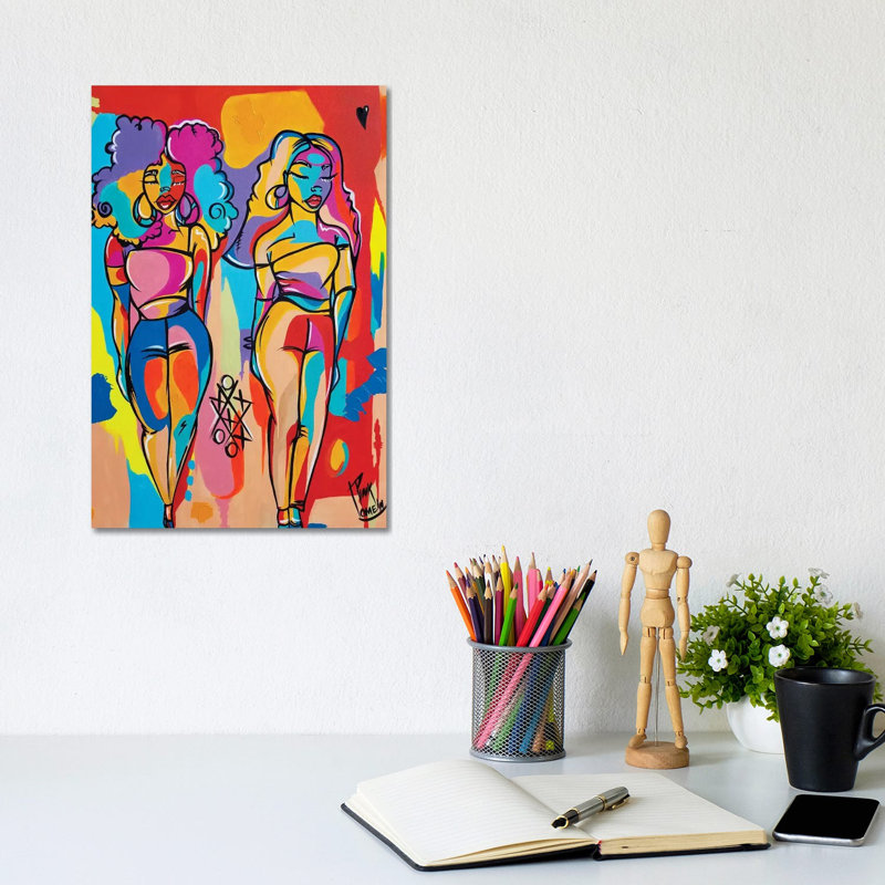 Carolina par Pinklomein - peinture sur toile tendue, H 12 po x l 8 po x P 0,75 po