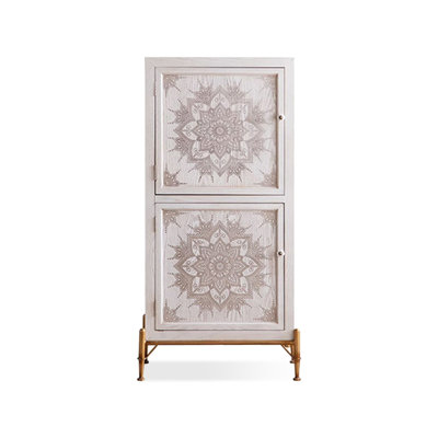 Retro White Solid Wood Sideboard