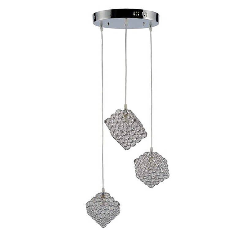 Luminaire suspendu géométrique 3 lumières grappe