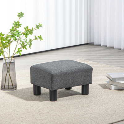 Charcoal Grey Foot Rest , Linen Fabric, Comfortable For All Occasions And Spaces Small In Grey, Upholstery, Stylish Living Room