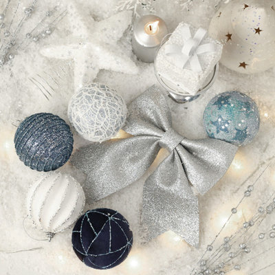 18Pcs Xmas Tree Top Star&Ball Set,Shatterproof Decorations Ornaments for Holiday Wedding