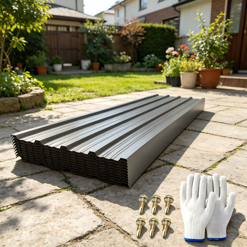 Panneaux de toiture ondulés en métal galvanisé, panneaux de revêtement en métal imperméables pour l'extérieur, rangement, poulailler, garage et remise