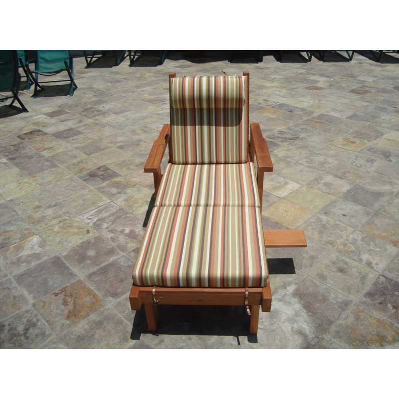 Varda 72'' Long Reclining Single Redwood Chaise, Super Deck