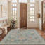 Tapis d'intérieur floral bleu / vert / beige lavable à la machine avec envers antidérapant Abbey Blossom-1553172760