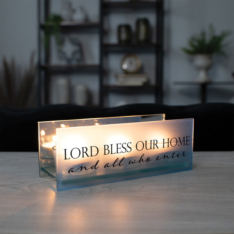 2.5 in. H Glass Tabletop Tealight Holder with Candle Included