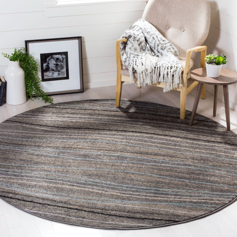 Tapis à motif abstrait Mcnealy, Rond 6 pi 7 po