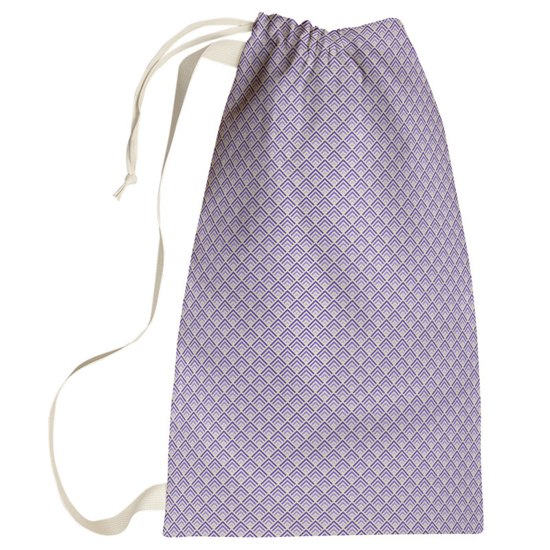 Sac à linge géométrique, Petit (H 64 po x l 20 po x P 1,5 po), Mauve
